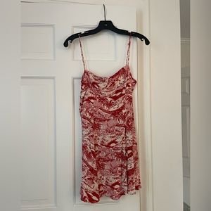 Red reformation mini dress XS